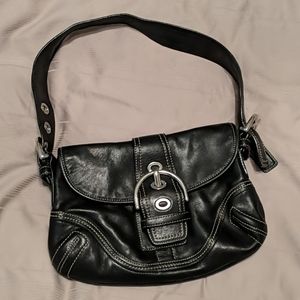 Black leather Coach handbag
